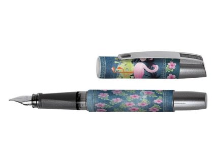 Plnící pero Campus II Denim Flamingo, robusní tělo pera, inkoust modrý