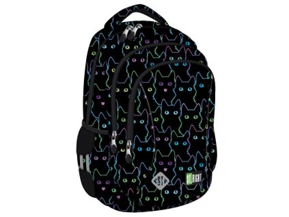 Volnočasový batoh St.RIGHT -Cat Outline 3 komorový, BP26, rozměry: 39 x 27 x 17 cm