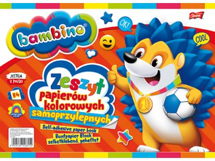Barevné papíry BAMBINO B4 samolepicí, 8 listů