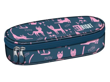 Penál oválný St.RIGHT - Lazy Cats, PC-01, rozměry 23 x 9,5 x 6 cm