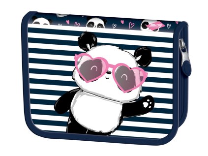 Penál jednopatrový St.RIGHT - Love Panda, PC03, rozměry: 20,5 x 14 x 3,5 cm