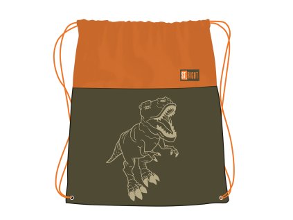 Sáček na přezůvky a cvičební úbor St.RIGHT - T-Rex Junior, SO01, rozměry: 34 x 43 cm
