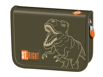 Penál jednopatrový St.RIGHT - T-Rex Junior, PC03, rozměry: 20,5 x 14 x 3,5 cm