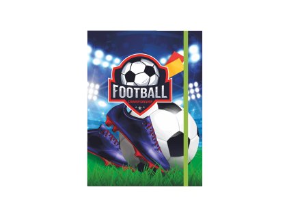 Box na sešity s gumou FOOTBALL 3D design A5 130gr/m2
