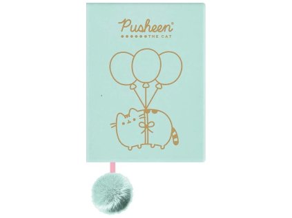 Plyšový zápisník A5/96 listů PUSHEEN mátový