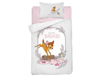 DETEXPOL Povlečení do postýlky Little Bambi grey Bavlna, 100/135, 40/60 cm