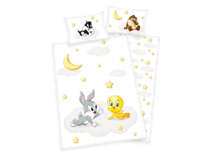 HERDING Povlečení do postýlky Looney Tunes baby Bavlna, 100/135, 40/60 cm