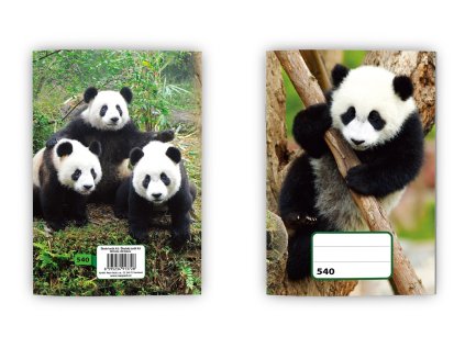 sešit 540, A5, 40 listů, bez linek, motiv panda
