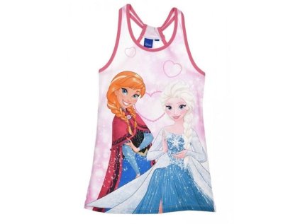 ŠATY FROZEN ep 1575 bílé - růž. lem (Velikost 104)