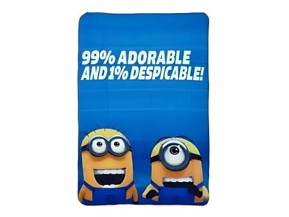 FLÍSOVÁ DEKA MIMONI ph 4511 modrá - žl. lem (Velikost uni)