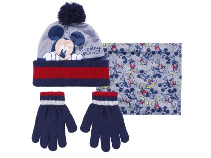 SOUPRAVA ČEPICE, NÁKRČNÍK A RUKAVICE MICKEY (Velikost uni)