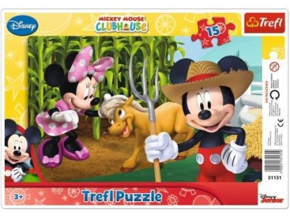 28463 62804 deskove puzzle mickeyho klubik na farme 15 dilku