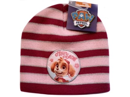 DÍVČÍ ZIMNÍ ČEPICE PAW PATROL SKYE (Velikost 52/54)
