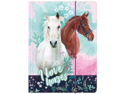 30877 69638 spisova slozka desky na sesity a4 kone i love horses