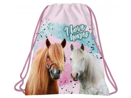 32099 73341 sacek na prezuvky telocvik kone i love horses