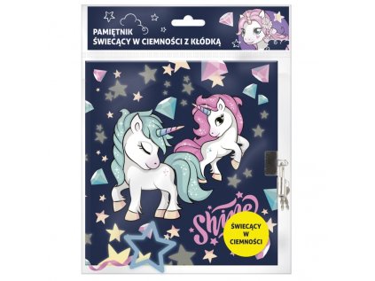 32533 74483 denik svitici ve tme se zamkem unicorn jednorozec