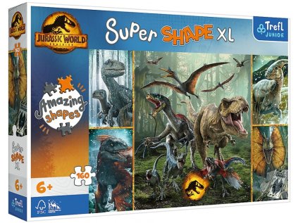 32628 74718 puzzle super shape xl neobvykli dinosauri jursky svet 160 dilku