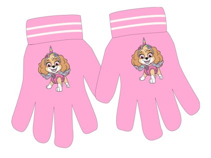 DÍVČÍ ZIMNÍ RUKAVICE PAW PATROL SKYE A JEDNOROŽEC (Velikost uni)