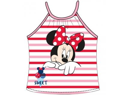 DÍVČÍ TRIČKO - TOP NA RAMÍNKA MINNIE MOUSE růžové (Velikost 92)