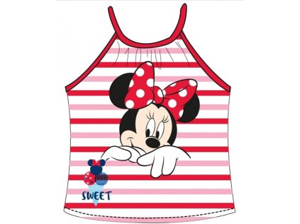 DÍVČÍ TRIČKO - TOP NA RAMÍNKA MINNIE MOUSE červené (Velikost 92)