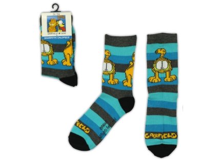 PONOŽKY GARFIELD UNISEX modrý proužek