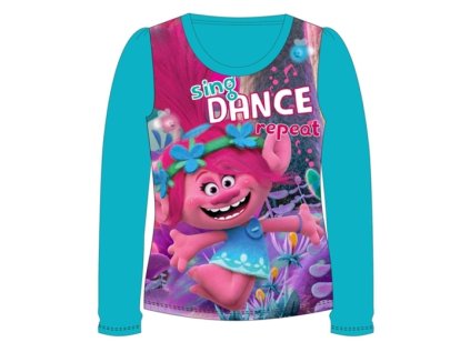 DÍVČÍ TRIČKO TROLLOVÉ DANCE modré (Velikost 98)