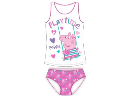 DÍVČÍ SPODNÍ PRÁDLO PRASÁTKO PEPPA PIG bílé (Velikost 110/116)