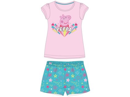 DÍVČÍ LETNÍ PYŽAMO PEPPA PIG světle růžové (Velikost 92)