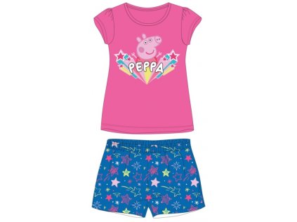 DÍVČÍ LETNÍ PYŽAMO PEPPA PIG tmavě růžové (Velikost 92)