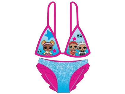 DÍVČÍ PLAVKY BIKINY LOL SURPRISE tmavě růžové (Velikost 98)