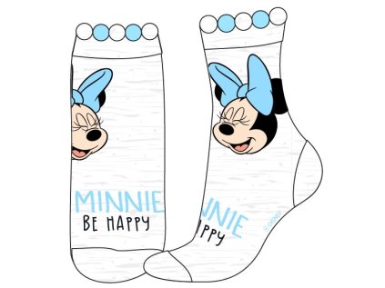 DÍVČÍ PONOŽKY MINNIE MOUSE světle šedé (Velikost 23/26)