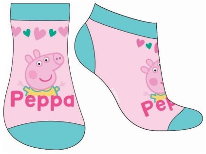DÍVČÍ KOTNÍČKOVÉ PONOŽKY PEPPA PIG růžové (Velikost 31/34)
