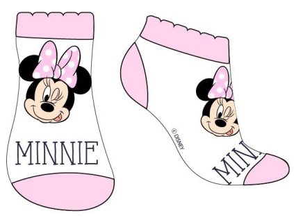DÍVČÍ KOTNÍČKOVÉ PONOŽKY MINNIE MOUSE bílé (Velikost 23/26)