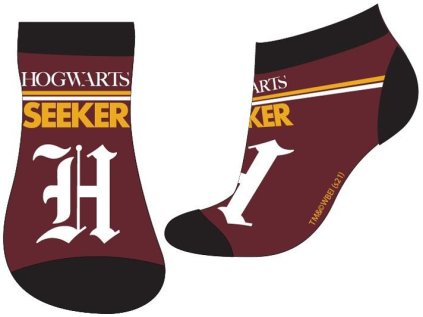 CHLAPECKÉ KOTNÍČKOVÉ PONOŽKY HARRY POTTER vínové (Velikost 23/26)