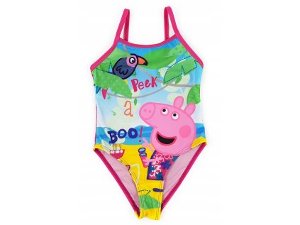 DÍVČÍ PLAVKY VCELKU PRASÁTKO PEPPA PIG růžové (Velikost 92/98)