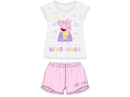DÍVČÍ LETNÍ PYŽAMO PRASÁTKO PEPPA PIG šedé (Velikost 92)