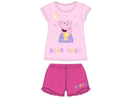 DÍVČÍ LETNÍ PYŽAMO PRASÁTKO PEPPA PIG růžové (Velikost 116)