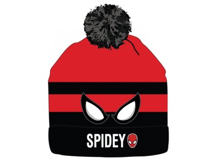 CHLAPECKÁ ZIMNÍ ČEPICE KULICH SPIDERMAN červená (Velikost 52)