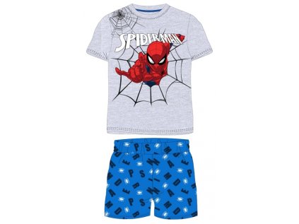 CHLAPECKÉ LETNÍ PYŽAMO SPIDERMAN šedé (Velikost 104)