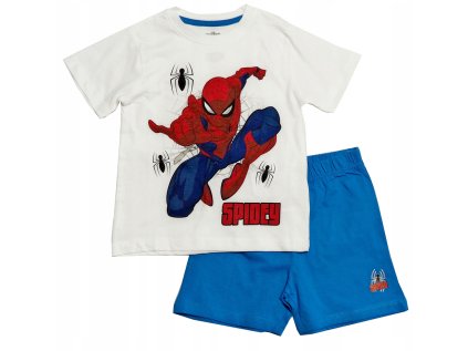 CHLAPECKÉ LETNÍ PYŽAMO SPIDERMAN světle modré (Velikost 104)