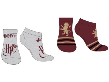 DÍVČÍ KOTNÍČKOVÉ PONOŽKY HARRY POTTER SADA 2 KS (Velikost 27/30)