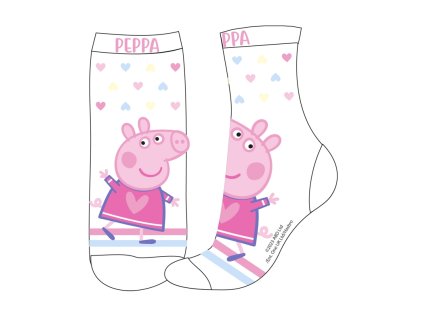 DÍVČÍ PONOŽKY PRASÁTKO PEPPA PIG bílé (Velikost 31/34)