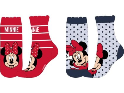 Dívčí ponožky Disney Minnie Mouse sada 2 ks (Velikost 27/30)