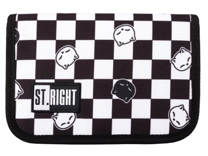 Penál jednopatrový St.RIGHT - Chess Cats, PC03, rozměry: 20,5 x 14 x 3,5 cm
