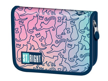Penál jednopatrový St.RIGHT - Ombre Cats, PC03, rozměry: 20,5 x 14 x 3,5 cm
