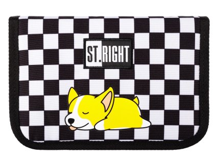 Penál jednopatrový St.RIGHT - Sleepy Corgi, PC03, rozměry: 20,5 x 14 x 3,5 cm
