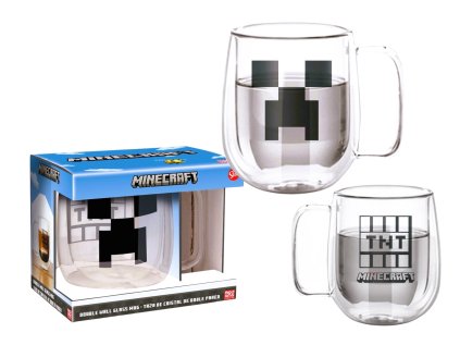 SKLENĚNÝ HRNEČEK MINECRAFT (Velikost uni)