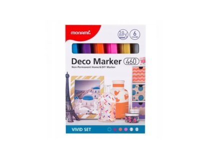 sada akrylovych popisovacov monami deco marker 460 vivid set 6ks 2mm