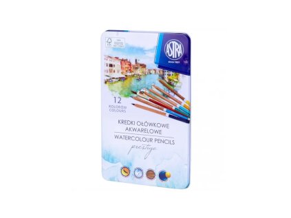 astra prestige umelecke akvarelove farbicky z cedroveho dreva 12ks stetec 312121001