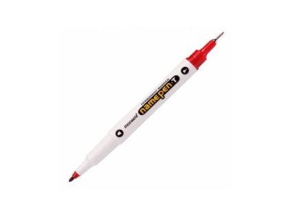 MONAMI Permanentní univerzální oboustranný popisovač NAME PEN, Červený, 20710015020